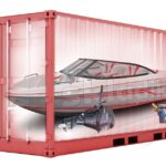 морской контейнер красный